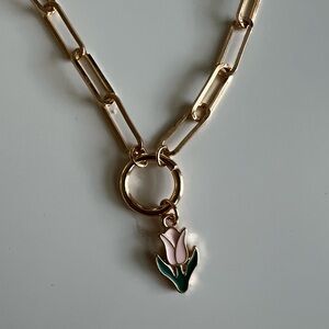 Cute Tulip Gold Chain Necklace